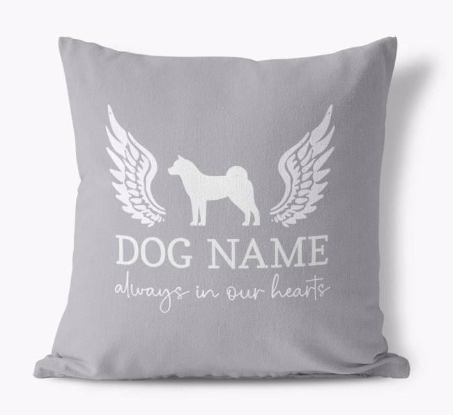 Silhouette Angel: Personalized {breedFullName} Canvas Pillow